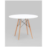 Обеденные (кухонные) столы EAMES DSW D100, белый, столешница МДФ, ножки метал, массив бука