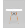 Обеденные (кухонные) столы EAMES DSW D100, белый, столешница МДФ, ножки метал, массив бука