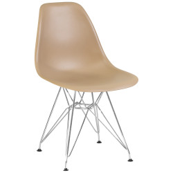 Стул обеденный DOBRIN DSR, ножки хром, цвет бежевый (GR-03) Стул кухонный