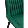 СЕДА стул с обивкой тканью велюр, цвет зеленый / каркас черный