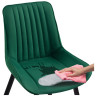 СЕДА стул с обивкой тканью велюр, цвет зеленый / каркас черный