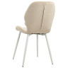 Стулья DC829 Стул мягкий, БЕЖЕВЫЙ#G62-03 велюр, каркас металл белый КРУГЛЫЙ