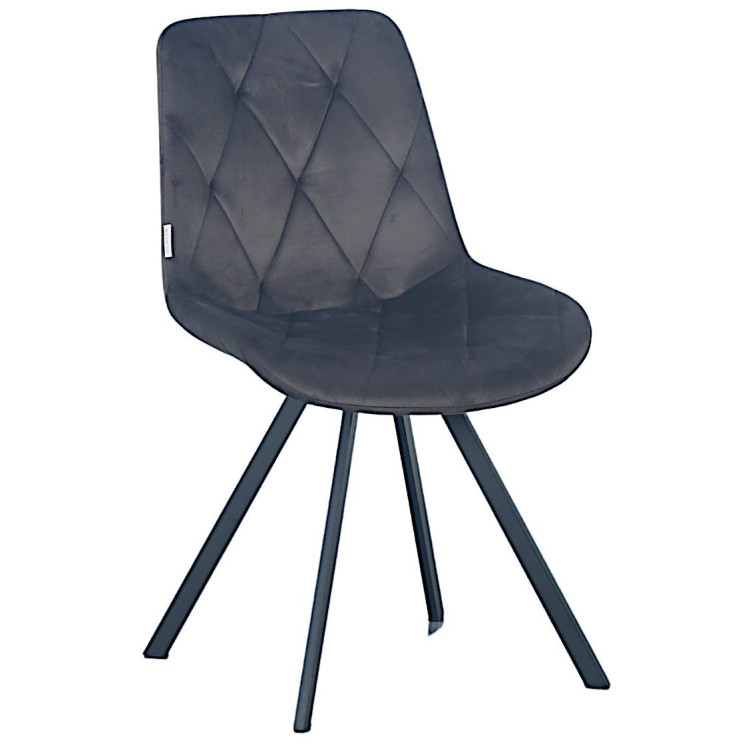 Стулья DC68 Стул мягкий поворотный, ТЕМНО-СЕРЫЙ#G62-40 велюр, каркас металл черный