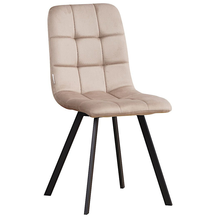 Стулья C919/DC809 Стул мягкий, ПЕПЕЛЬНО-СЕРЫЙ#h8 велюр, каркас металл черный КВАДРАТ