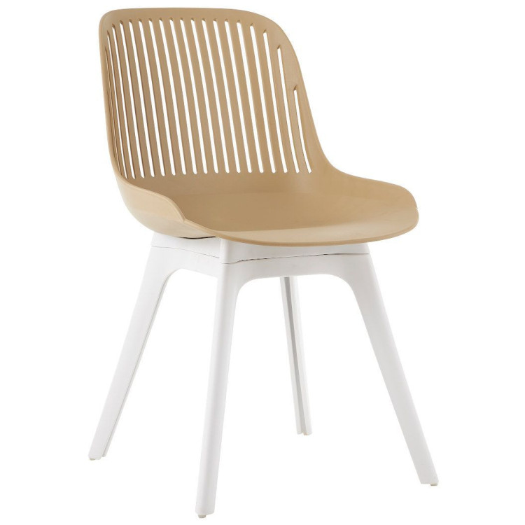 Стулья DC271 Стул пластиковый, БЕЖЕВЫЙ, ноги белые