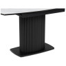 ФЕСТЕР 140 стол с керамической столешницей, цвет белый мрамор (snow white) / черный