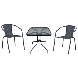 Комплект мебели Асоль LRC03/LRT03-60x60 Black (2+1)