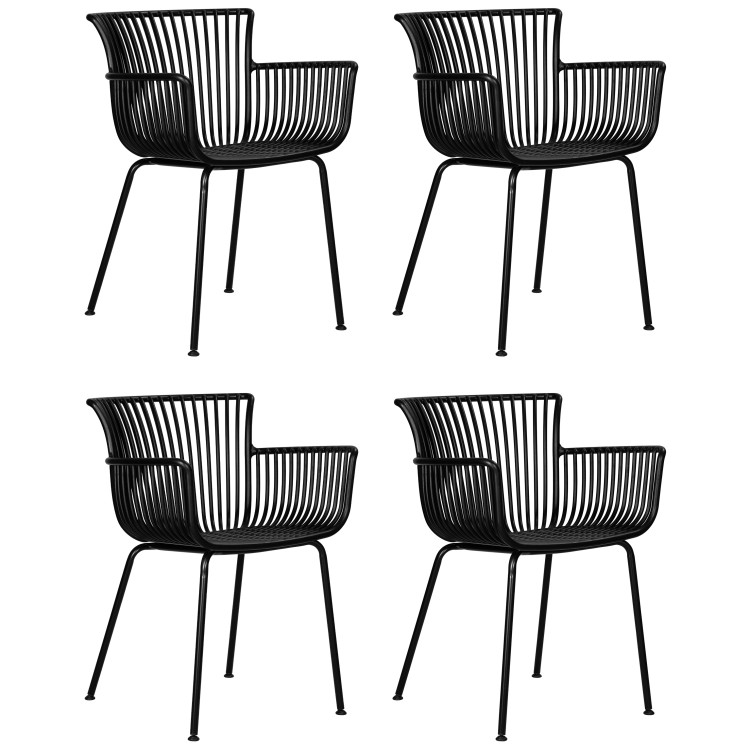 Стул-кресло Набор 4 шт Стул обеденный DOBRIN ROSS, черный (B-03) без подушки