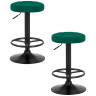 Барные табуреты Набор 2 шт Табурет барный DOBRIN BRUNO BLACK, зеленый велюр (MJ9-88)