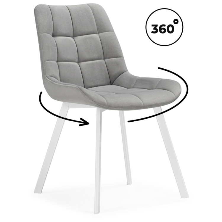 Стулья на металлокаркасе Челси 360 светло-серый (ZD 960) / белый