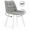 Стулья на металлокаркасе Челси 360 светло-серый (ZD 960) / белый