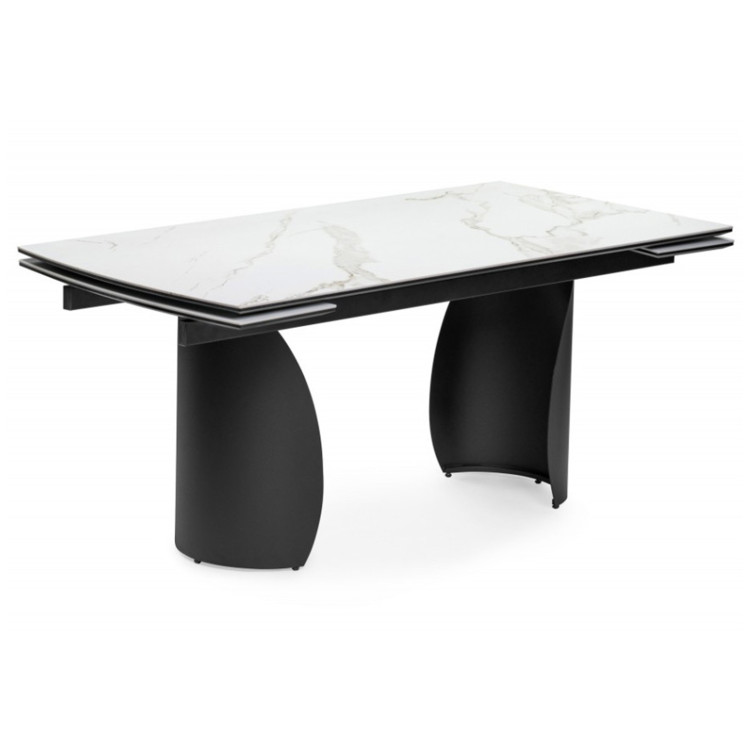 ГОТЛАНД 180 стол с керамической столешницей, цвет белый мрамор