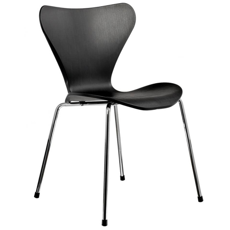 Стулья Стул Seven Style чёрный с хромированными ножками
