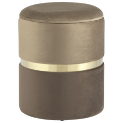 Кэрри с ящиком велюр коричневый с декоративным золотым ободком