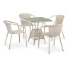 Садовые обеденные группы Комплект плетеной мебели T706/Y137C-W85 Latte 4Pcs