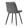 СЕДА стул с обивкой тканью велюр, цвет темно-серый / каркас черный