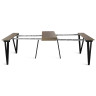 Выставочные образцы. Стол-консоль VECTOR W раздвижной, столешница лдсп денвер трюфель, металлический каркас черный, 5 вставок, max длина 240 см