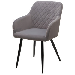 Стул BRANDY 505-35 Серый, велюр "беспальчиковый" / черный каркас, М-City