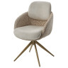Металлические стулья DISAUR (не для продажи на маркетплейсах) Стул ГРЕЙС (GRACE) 360 град., цвет ЛАТТЕ PENA-110 / HUNTER-120, ткань / ШАМПАНЬ каркас, ®DISAUR