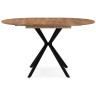 ОРИОН круглый стол с деревянной столешницей 90 / 130 дуб крафт золотой / черный матовый