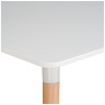 Ламинированные столы SQT-6 Стол обеденный БЕЛЫЙ 80*80 см, столешница МДФ, основание бук