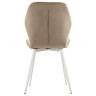 Стулья DC827 Стул мягкий, МОККО#G62-13 велюр, каркас металл белый КРУГЛЫЙ