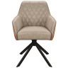 Стул-кресло DC186 Стул мягкий поворотный 180, СЕРО-КОРИЧ.(MB-801 Match/PK970-5), металл черн. КВАДРАТ