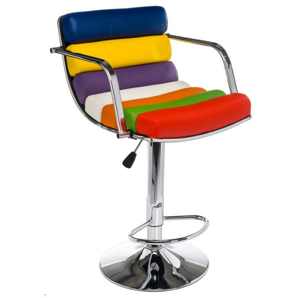Полубарные стулья DC836 Стул барный мягкий, МУЛЬТИ экокожа, каркас металл хром