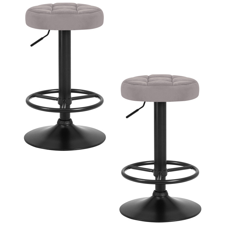 Барные табуреты Набор 2 шт Табурет барный DOBRIN BRUNO BLACK, серый велюр (MJ9-75)