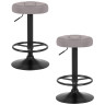 Барные табуреты Набор 2 шт Табурет барный DOBRIN BRUNO BLACK, серый велюр (MJ9-75)