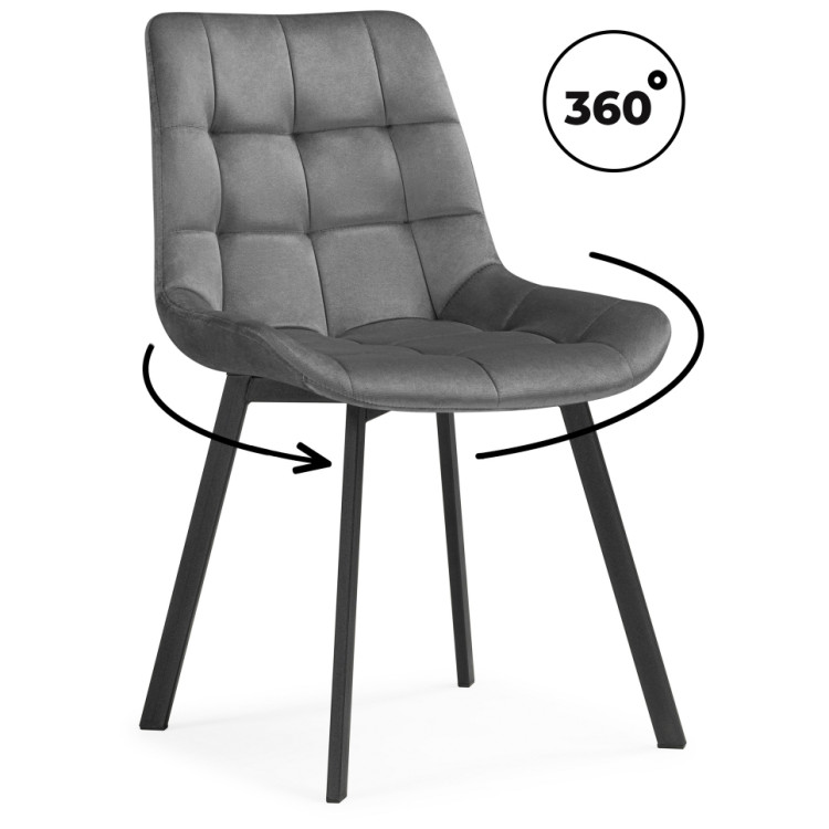 Стулья на металлокаркасе Челси 360 светло-серый (ZD 960) / черный