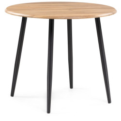 Недорогой обеденный стол. Абилин 90 дуб вотан / черный матовый Стол обеденный