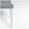 DC611-1 стул на металлическом каркасе с обивкой тканью велюр, цвет светло-серый / каркас белый 