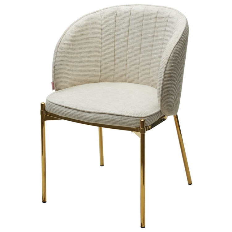 DIANA стул на металлическом каркасе с обивкой тканью велюр, цвет бело-бежевый (Modica-40), ®DISAUR