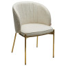 DIANA стул на металлическом каркасе с обивкой тканью велюр, цвет бело-бежевый (Modica-40), ®DISAUR