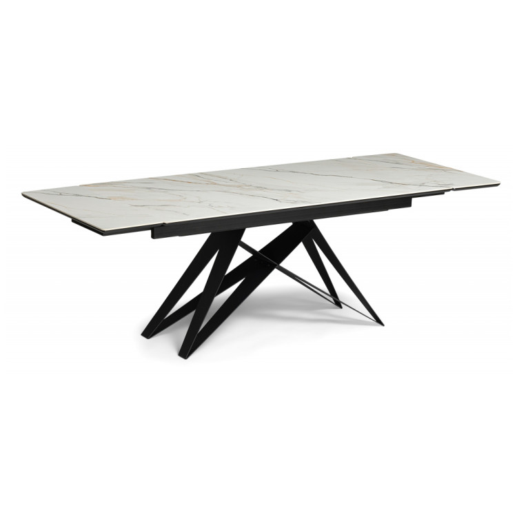 Керамические столы Блэкберн 160(220)х89 белый gilt white / черный