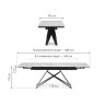 Керамические столы Блэкберн 160(220)х89 белый gilt white / черный