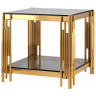 Столик журнальный CONTI тонированное стекло 55*55*55, каркас золото