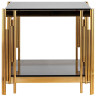 Столик журнальный CONTI тонированное стекло 55*55*55, каркас золото