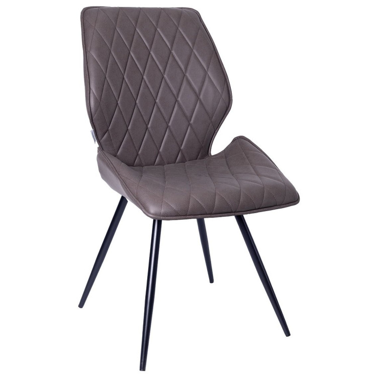 Стулья DC231 Стул мягкий поворотный 180, ШОКОЛАД экокожа, каркас металл, черный КРУГЛЫЙ