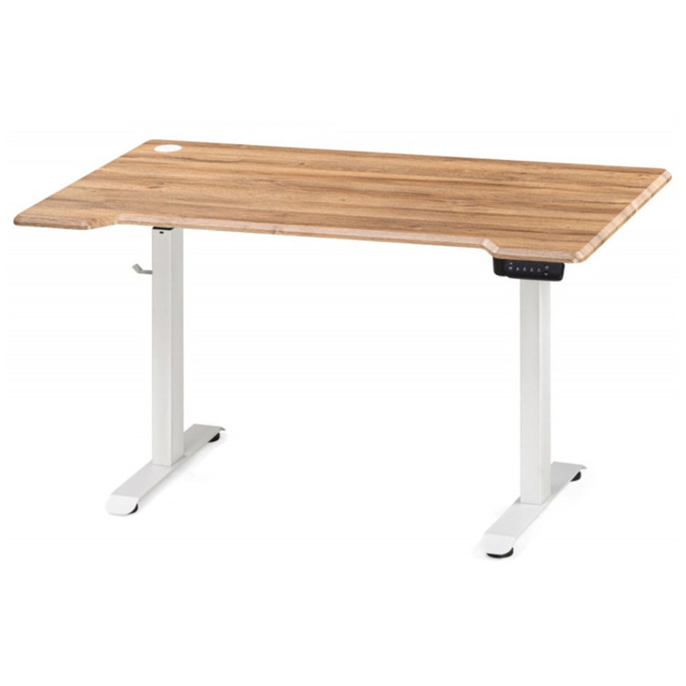 МАРКОС 140 компьютерный стол с подъемным механизмом, цвет белый / вотан дуб