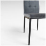 DC611-1 стул на металлическом каркасе с обивкой тканью велюр, цвет темно-серый / каркас антрацит