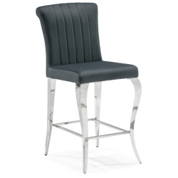 Барные стулья с низким сиденьем. Барный стул Joan dark grey / steel