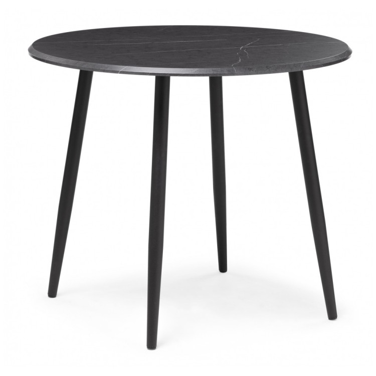 Деревянные столы Абилин 90 мрамор черный / черный матовый