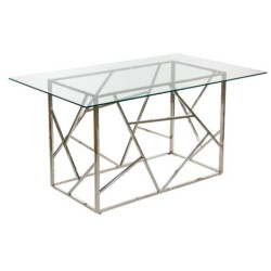 Spoleto хром 150x90 стеклянный обеденный стол