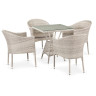 Садовые обеденные группы Комплект плетеной мебели T706/Y350-W85 4Pcs Latte