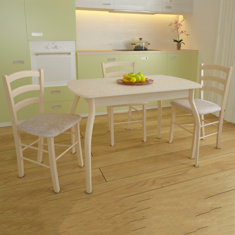 СМАЙЛ 1 стол кухонный с раздвижной деревянной столешницей