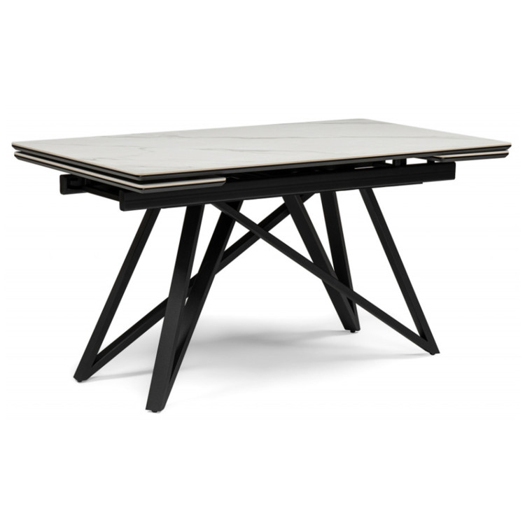 ВИЛСОН 140 обеденный стол с керамической столешницей, цвет белый мрамор