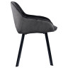 Стул-кресло DC-399 Стул мягкий с подлокотниками, АНТРАЦИТ велюр, каркас металл черный КВАДРАТ