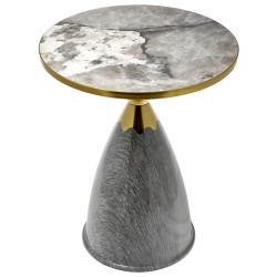 Кофейный столик Secret диам.40см x 54см, серый мрамор, металл, керамика Кофейный столик